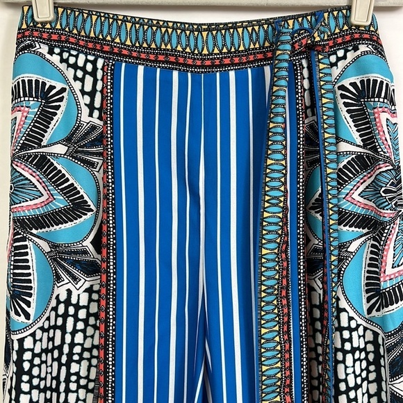 NWT Jealous Tomato Wide Leg High Waist Palazzo Pants Colorful Resort Tribal M - Picture 4 of 7